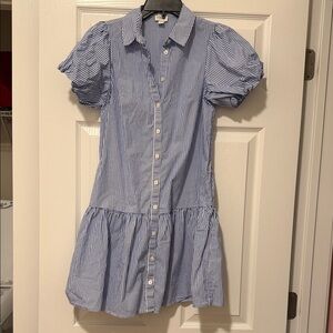 J. Crew Striped Blue and White Shirt